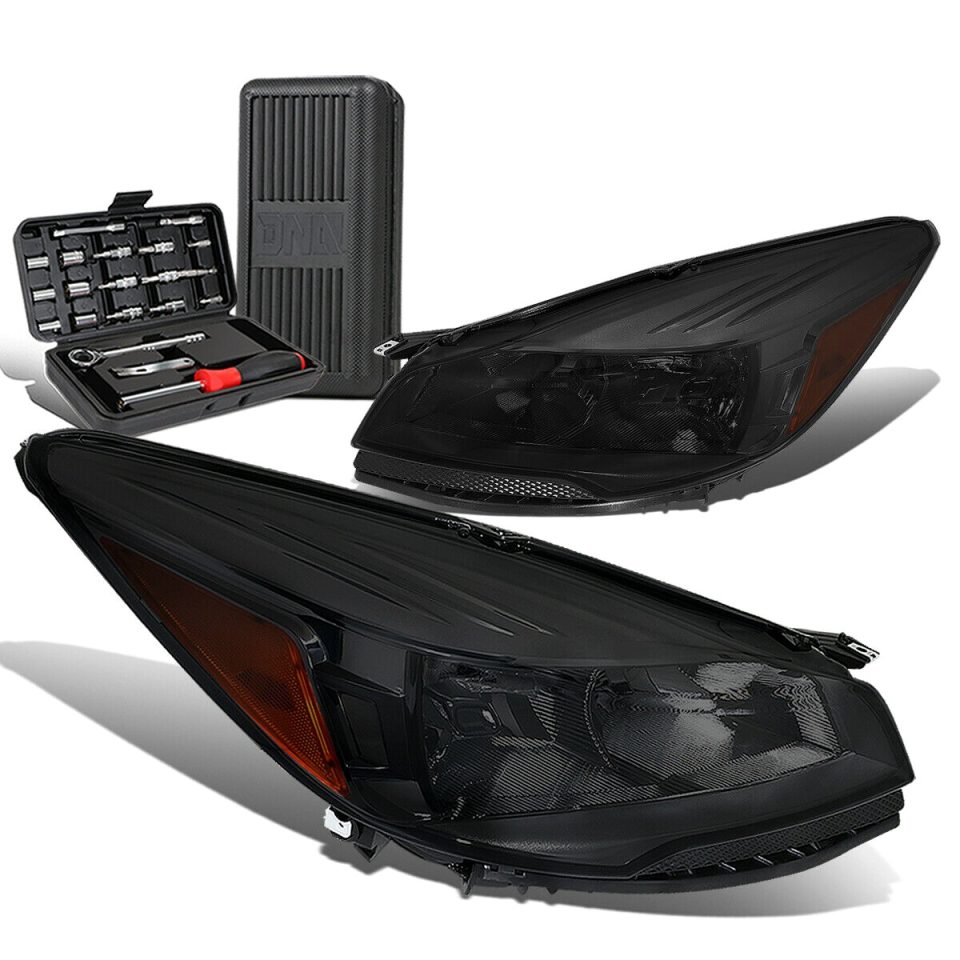 Pure Stainless Steel 2013-2016 d Escape Pair Smoked/Amber Signal Headlight Head Lamps+Tool Box