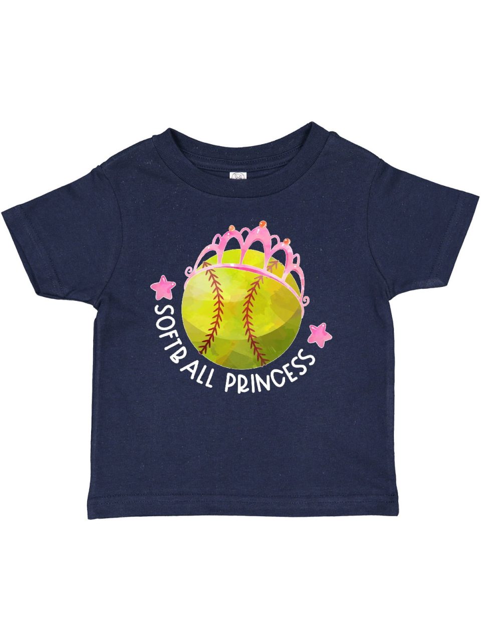Space-Saving Leak-Proof Inktastic Softball Princess- Tiara Girls Baby T-Shirt