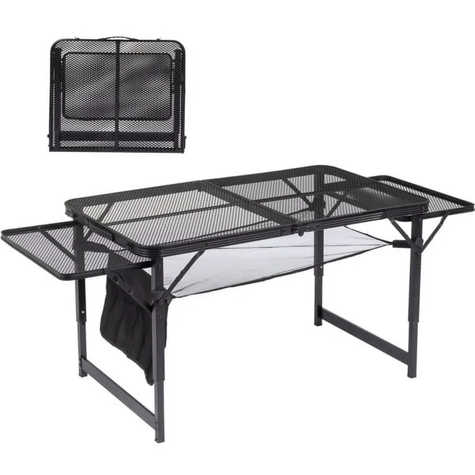Matte Upgraded 4.7 FT Portable Picnic Table Adjustable Height
