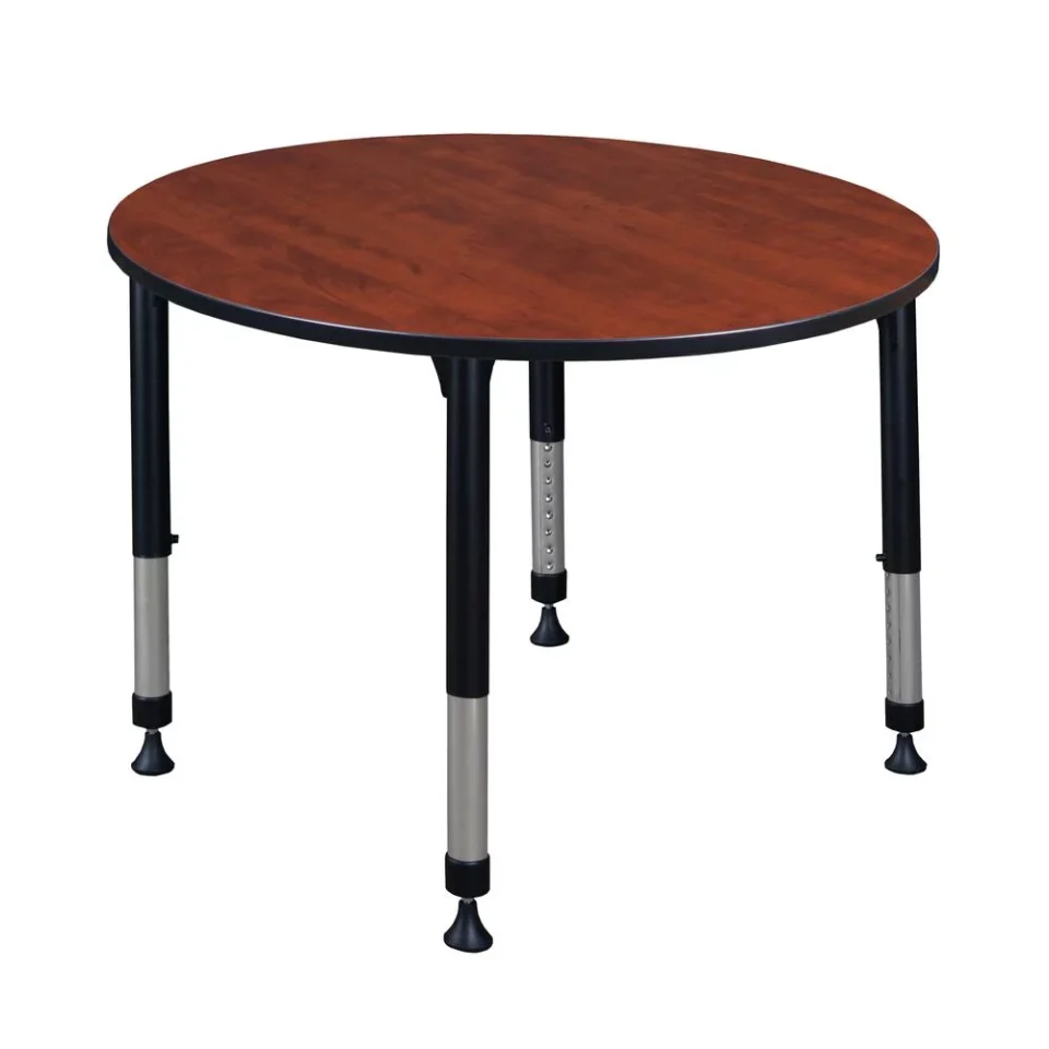 Outdoor Belen Kox Kee 48 Round Height Adjustable Classroom Table - Cherry