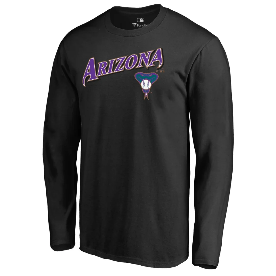Non-Toxic Long-Lasting Men's Fanatics Branded Black Arizona Diamondbacks Cooperstown Collection Wahconah Long Sleeve T-Shirt