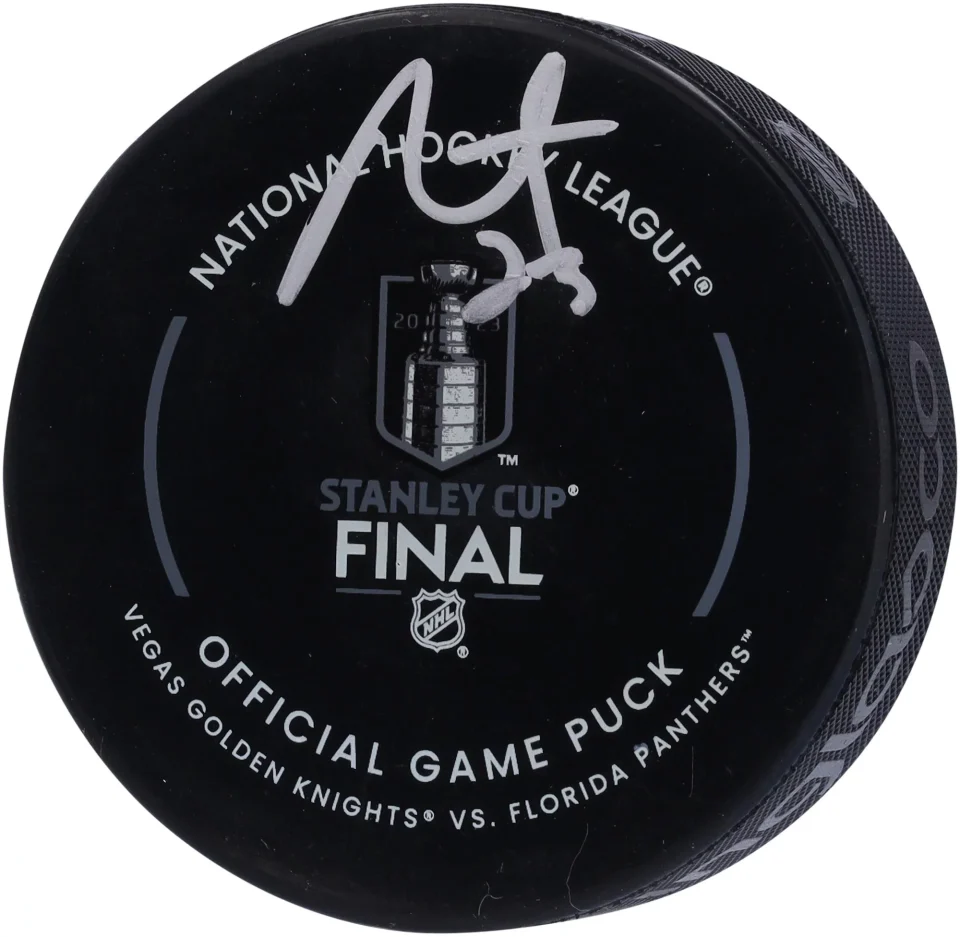 Pure Alec Martinez Vegas Golden Knights Autographed 2023 Stanley Cup Final Official Game Puck - Fanatics Authentic Certified