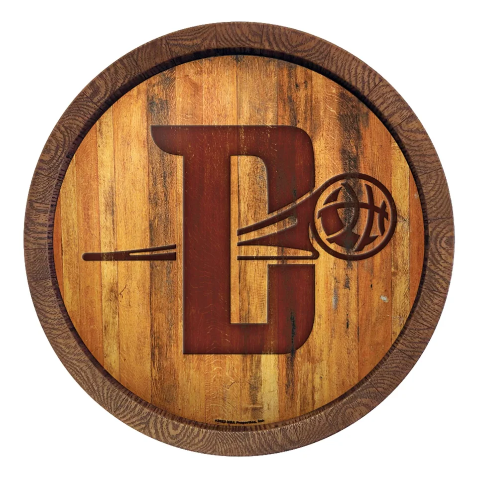 Glass Frosted Detroit Pistons: Logo - Faux Barrel Top Sign