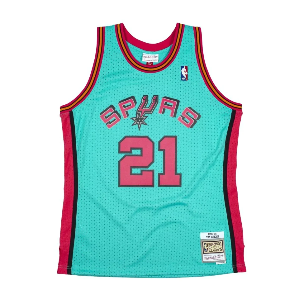 Core Ceramic Men's Mitchell & Ness NBA Teal San Antonio Spurs Tim Duncan Reload 2.0 Jersey - XS