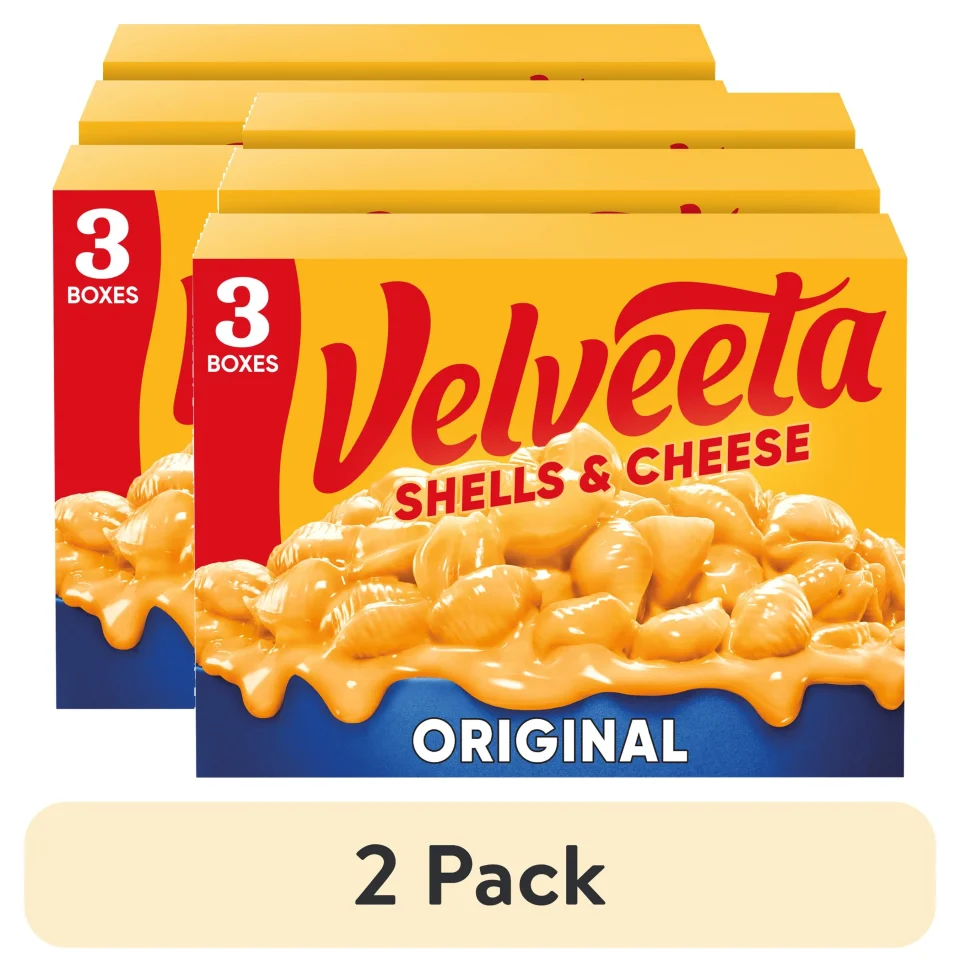 Food-Grade Matte (2 pack) Velveeta Shells and Cheese Original Macaroni and Cheese Dinner, 3 ct Pack, 12 oz Boxes