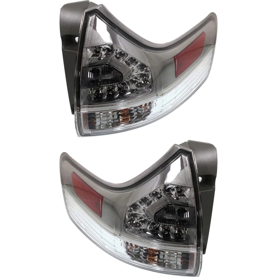 Healthy Halogen Tail Light Set For 2011-2017 Toyota Sienna Outer Clear/Red w/ Bulbs 2Pcs