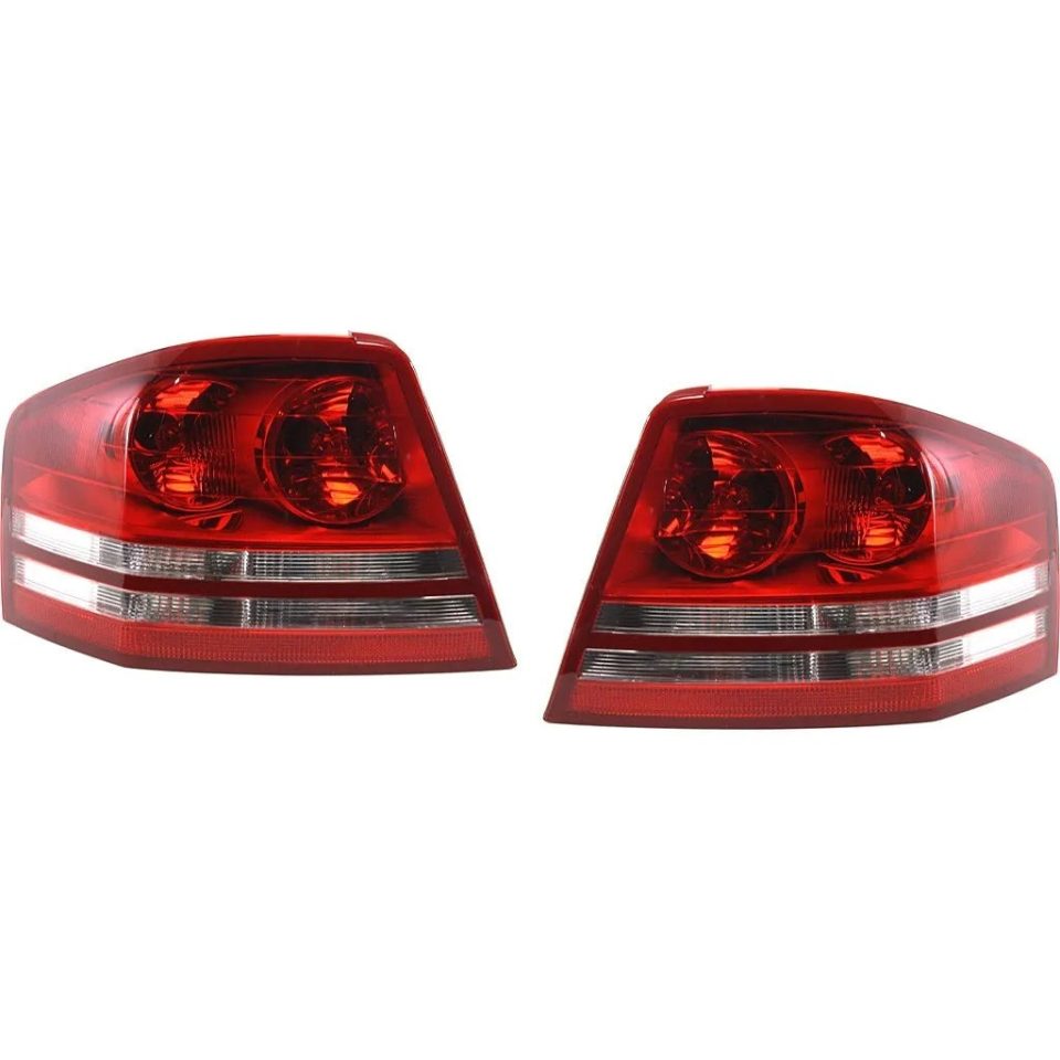 Bamboo Halogen Tail Light Set For 2008-2010 Dodge Avenger Clear/Red Lens w/ Bulbs 2Pcs