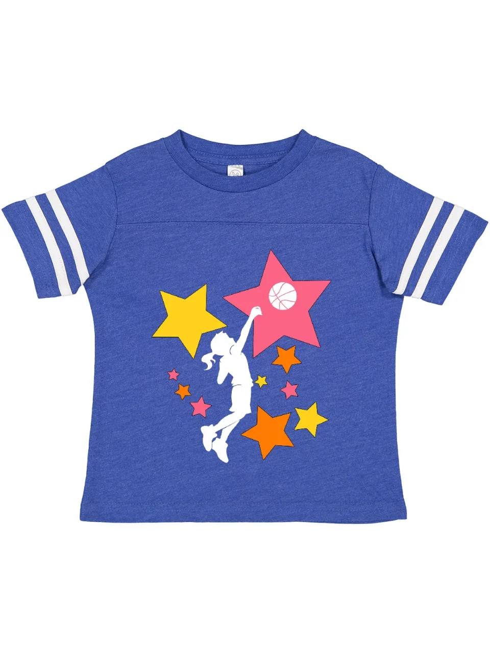 Select Bamboo Inktastic Girl Playing Basketball pink, orange, yellow stars Boys or Girls Toddler T-Shirt