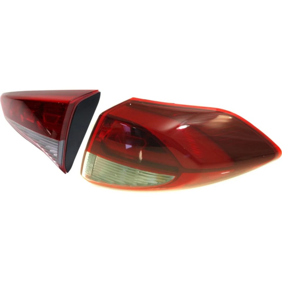 Glass Top-Rated Tail Light Set For 2016-2018 Hyundai Tucson Right Inner Outer Clear/Red Halogen