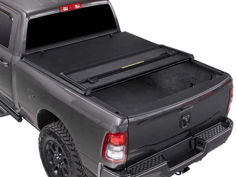 Natural Baking Tonno Pro by RealTruck Hard Fold, Hard Folding Truck Bed Tonneau Cover | HF-554 | Compatible with 2007 - 2013 Toyota Tundra (includes track sys. clamp kit) 8' 2 Bed (97.6)
