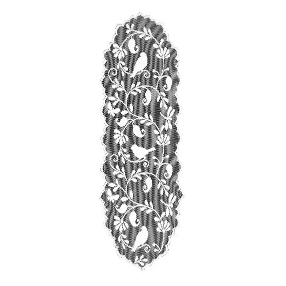 Healthy Thickened Heritage Lace Bristol Garden Runner - White - 14 x 36 in.