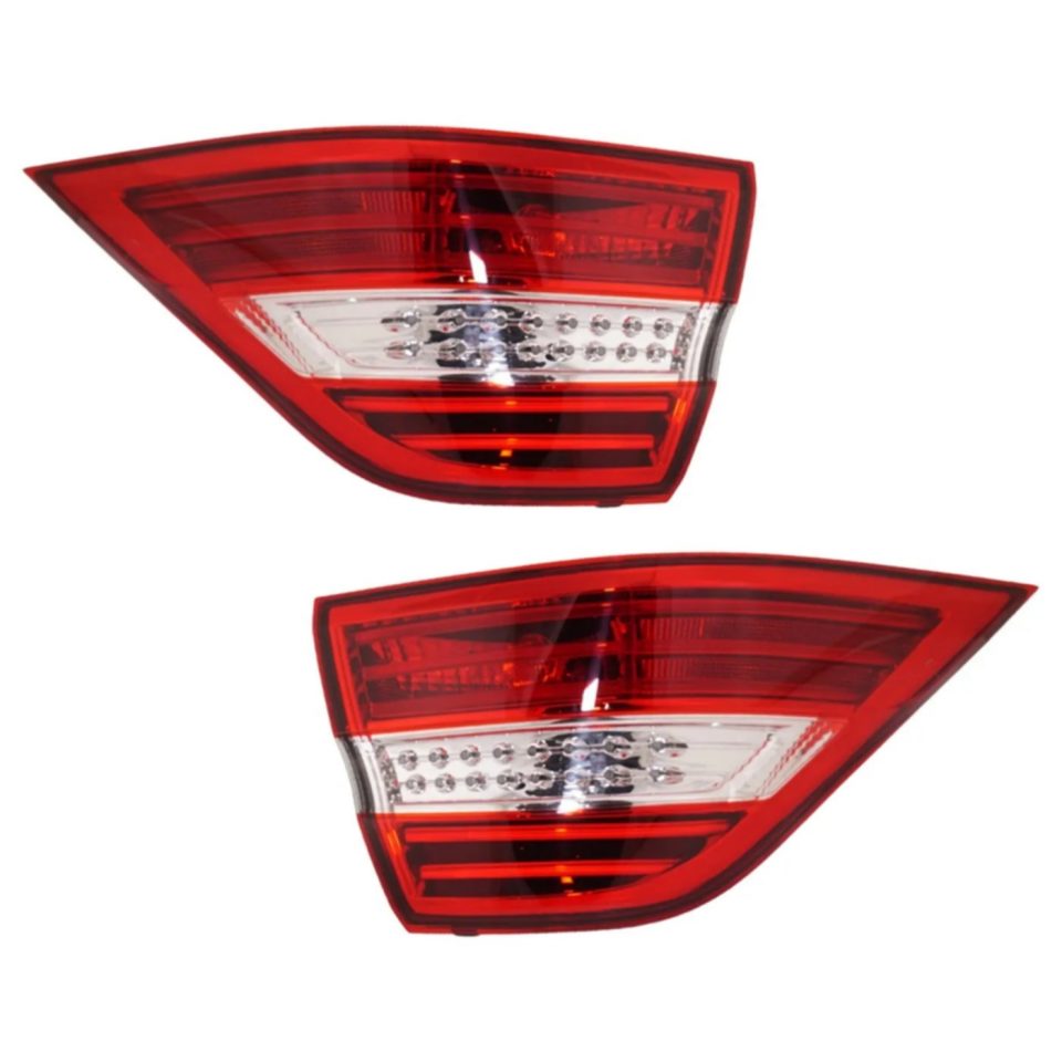 Silicone Tail Light Set For 2012-2015 Mercedes Benz ML350 ML550 LH RH Outer Clear/Red