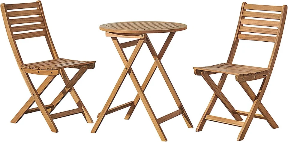 Value Easy-Clean Folding Table and Chair Set - Round Table and 2 Chairs