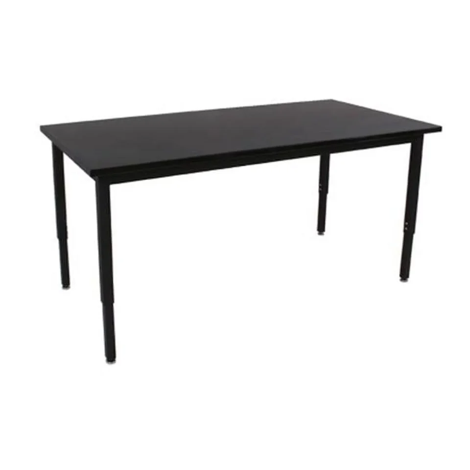Safe Wooden Lobo Tables LOB7083-ABP-C 30 in. x 7 2 in. Fully Welded Lobo Table- Black Frame and Adjustable Big Paw Legs- 1.25 in. ChemRes Laminate With Black Lotz Armor Edge Top