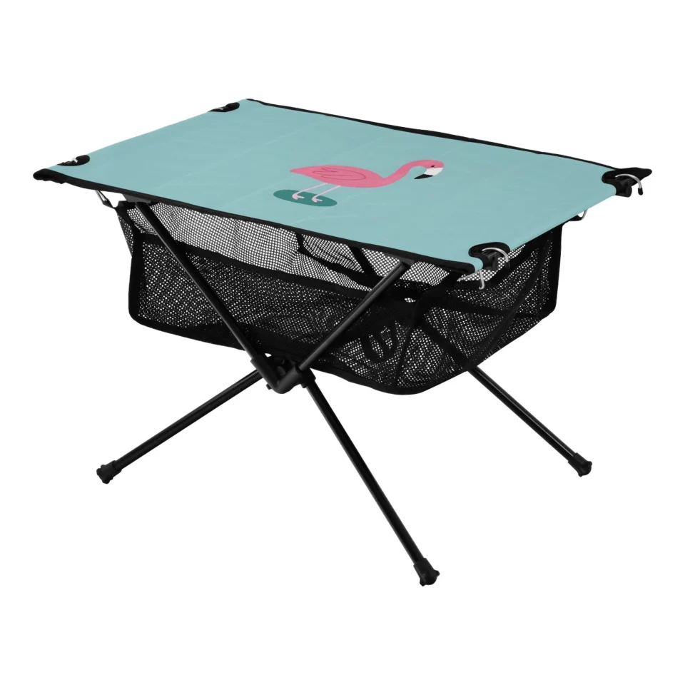 Best-Selling Flamingo Camping Folding Table Portable Beach Table with Storage Bag Compact Picnic Table for Outdoor Travel Fishing BBQ