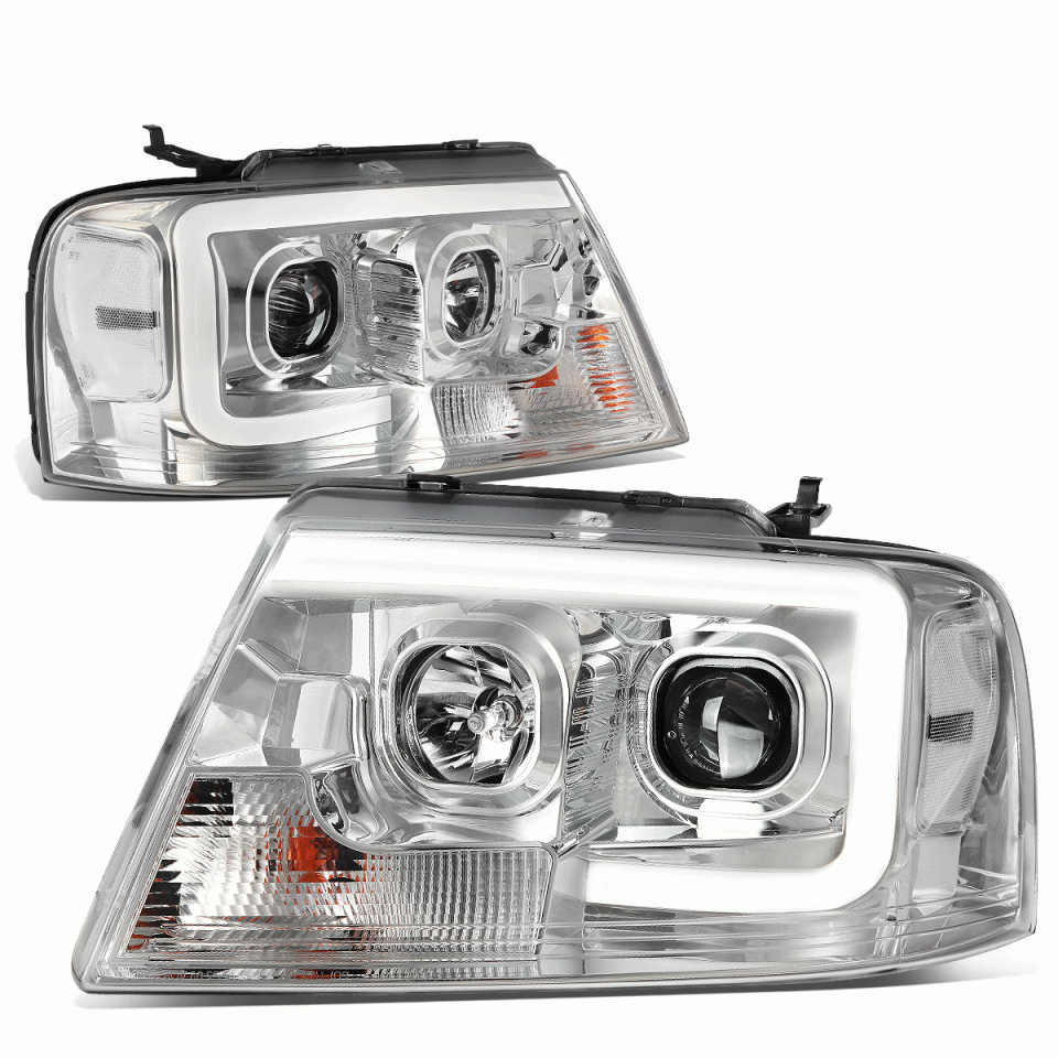 Essential Food-Grade 04-08 d F150 Mark LT LED DRL Projector Headlight Headlamp Chrome Housing