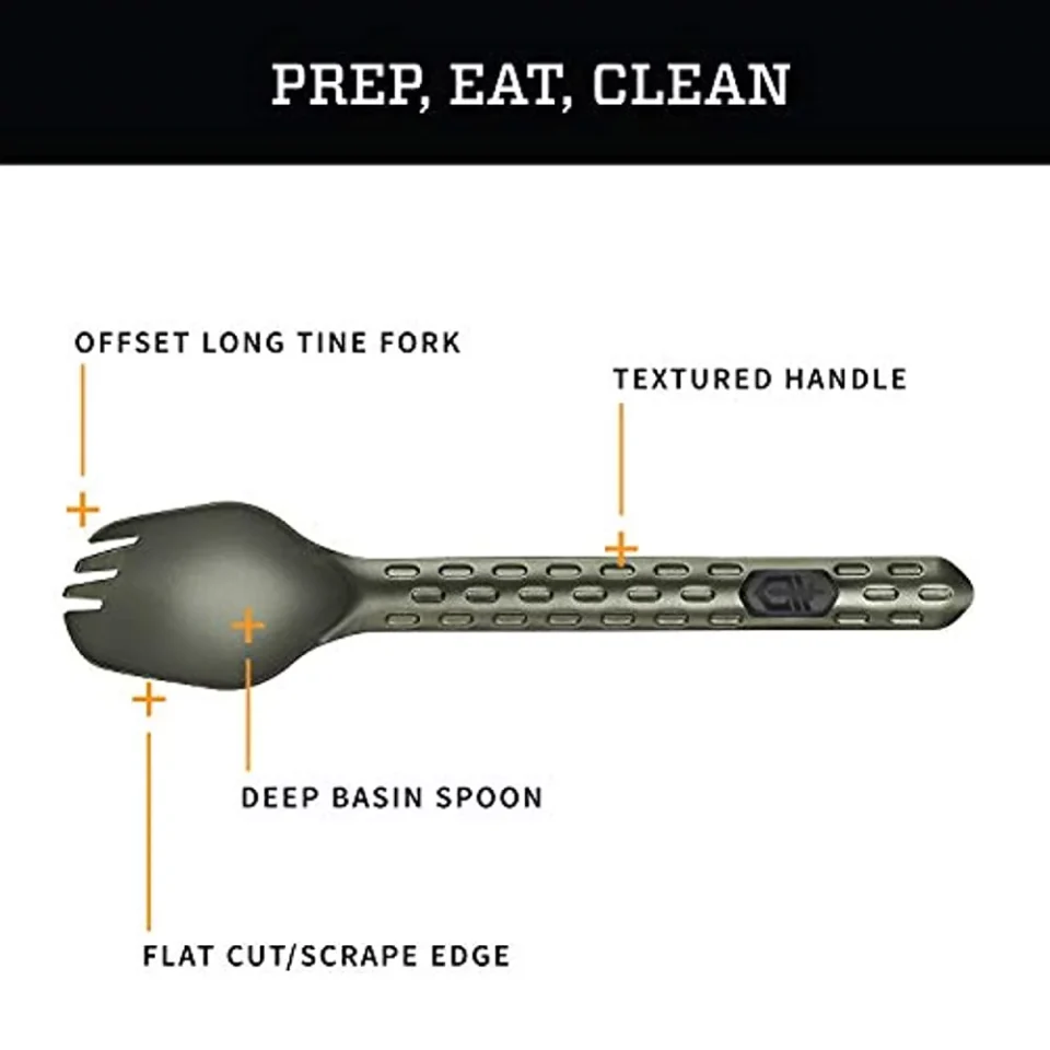 Non-Toxic Clear Gerber Devour Multi-Fork, Camp Eating Tool, Flat Sage