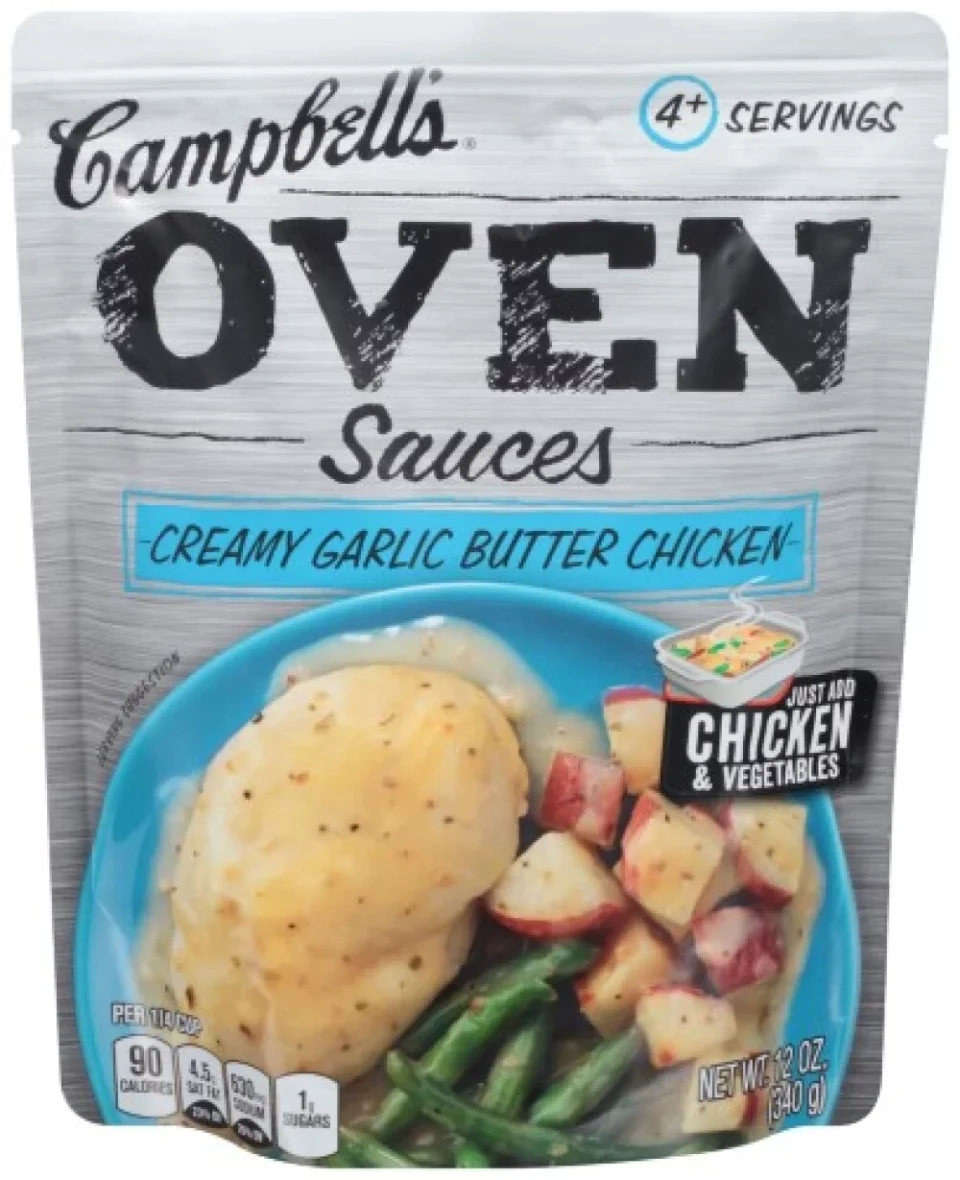 Storage Campbell's Oven Sauces Creamy Garlic Butter Chicken, 12 Oz. (Pack of 3)