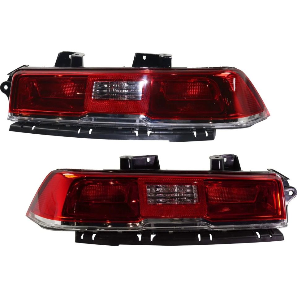 Essential Tail Light Set For 2014-2015 Chevrolet Camaro Left Right Clear/Red Halogen CAPA
