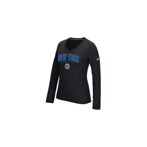 Best-Selling Leak-Proof Women's adidas New York Knicks Double Arch Tee, Size: L, Black LARGE BLACK