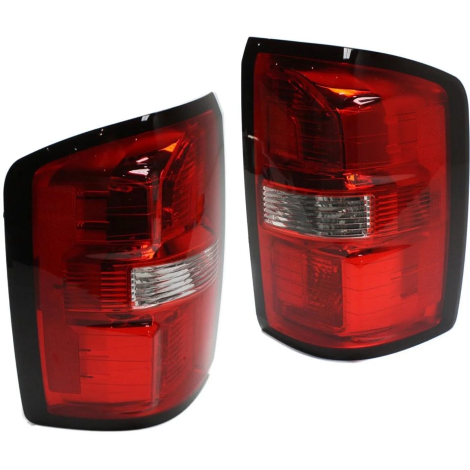Stainless Steel Tail Lights For 2014-2015 GMC Sierra 1500 Sierra 2500 HD LH/RH Assy Halogen CAPA