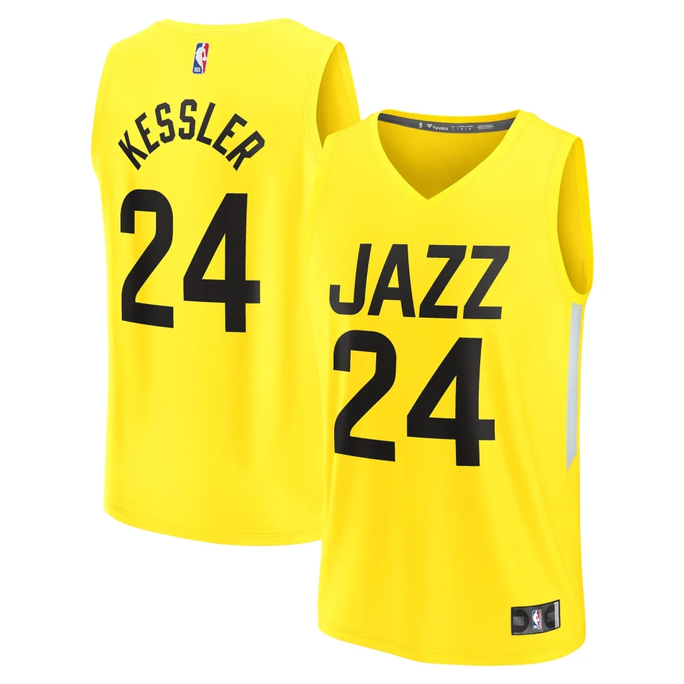 Non-Toxic Men's Fanatics Branded Walker Kessler Yellow Utah Jazz Fast Break Replica Player Jersey - Icon Edition