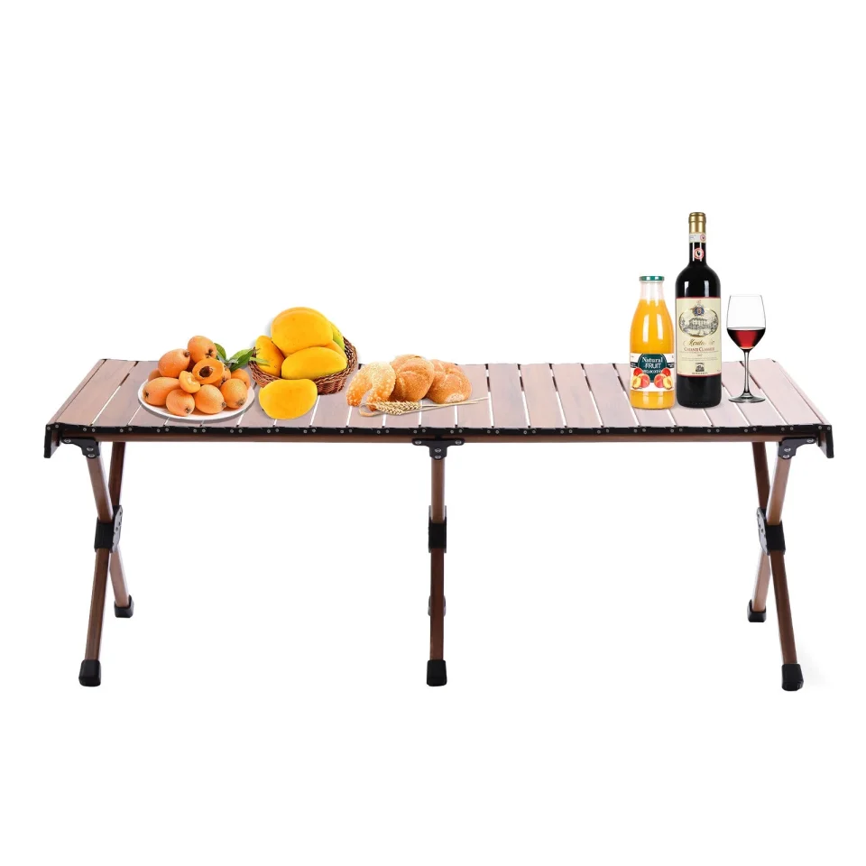 Thickened Easy-Clean Aluminum Alloy Folding Camping Table Aluminum Portable Outdoor Table with Storage Bag 120*60cm