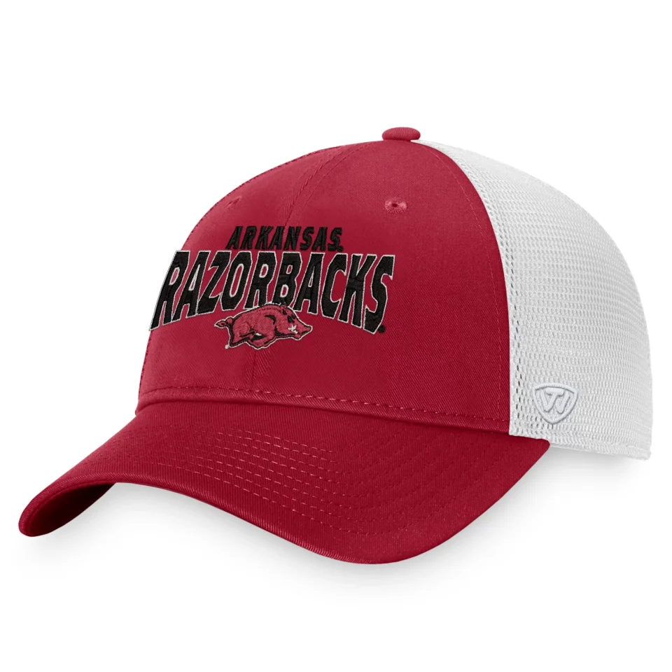Core Matte Men's Top of the World Cardinal Arkansas Razorbacks Breakout Trucker Snapback Hat - OSFA