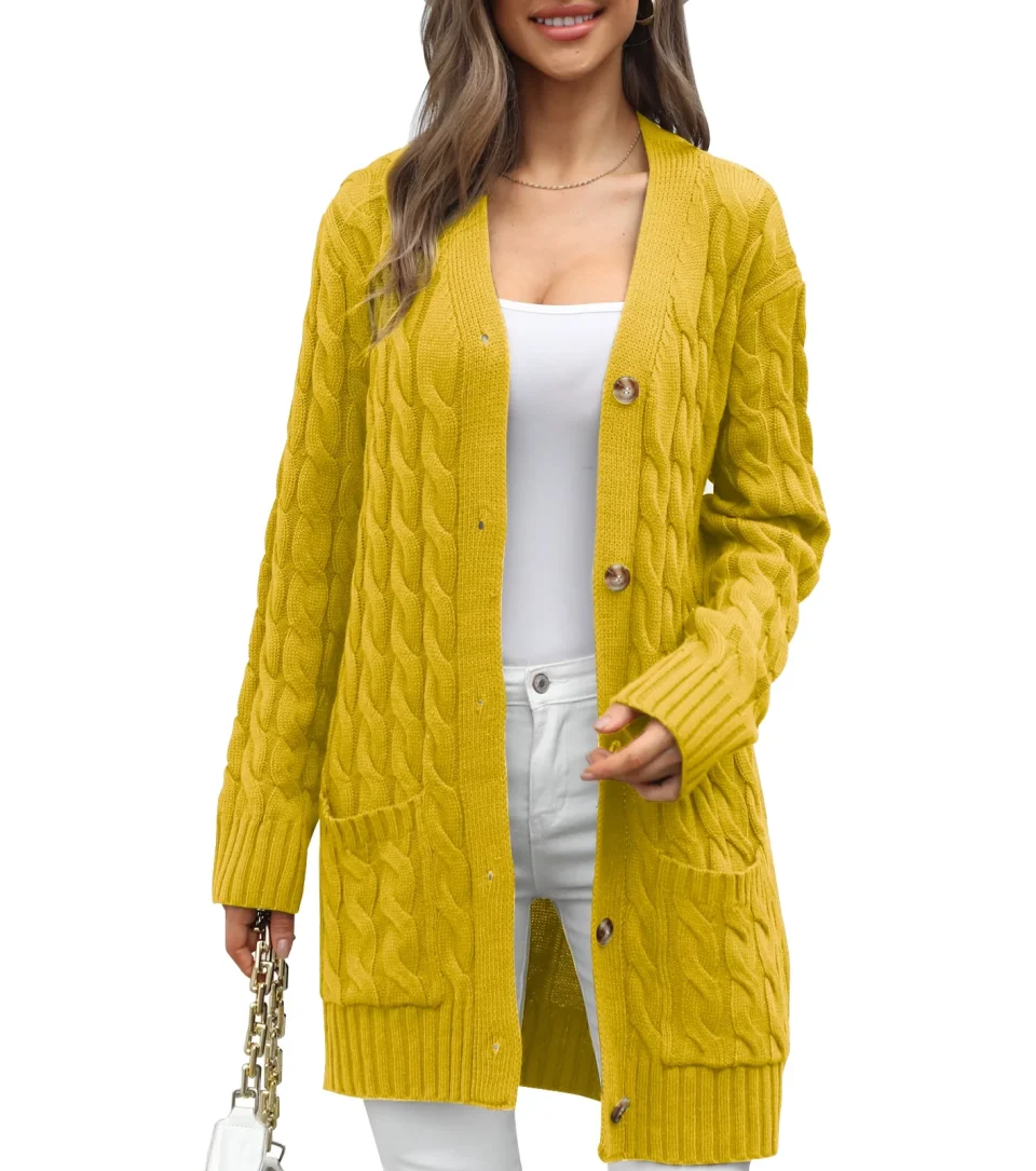 Glass Popular UEEKOOK Women's Oversized Cable Knit Cardigan Open Front Button Down Loose Casual Chunky Sweater Coats