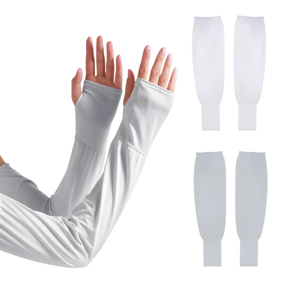 Portable Top-Rated Homelove 2 Pairs Sun UV Protection Cooling Arm Sleeves with Thumb Hole,UPF50+ Sun Sleeves Long Arm Cover Cooling Athletic Sports Sleeve for Driving Cycling Golf Fishing