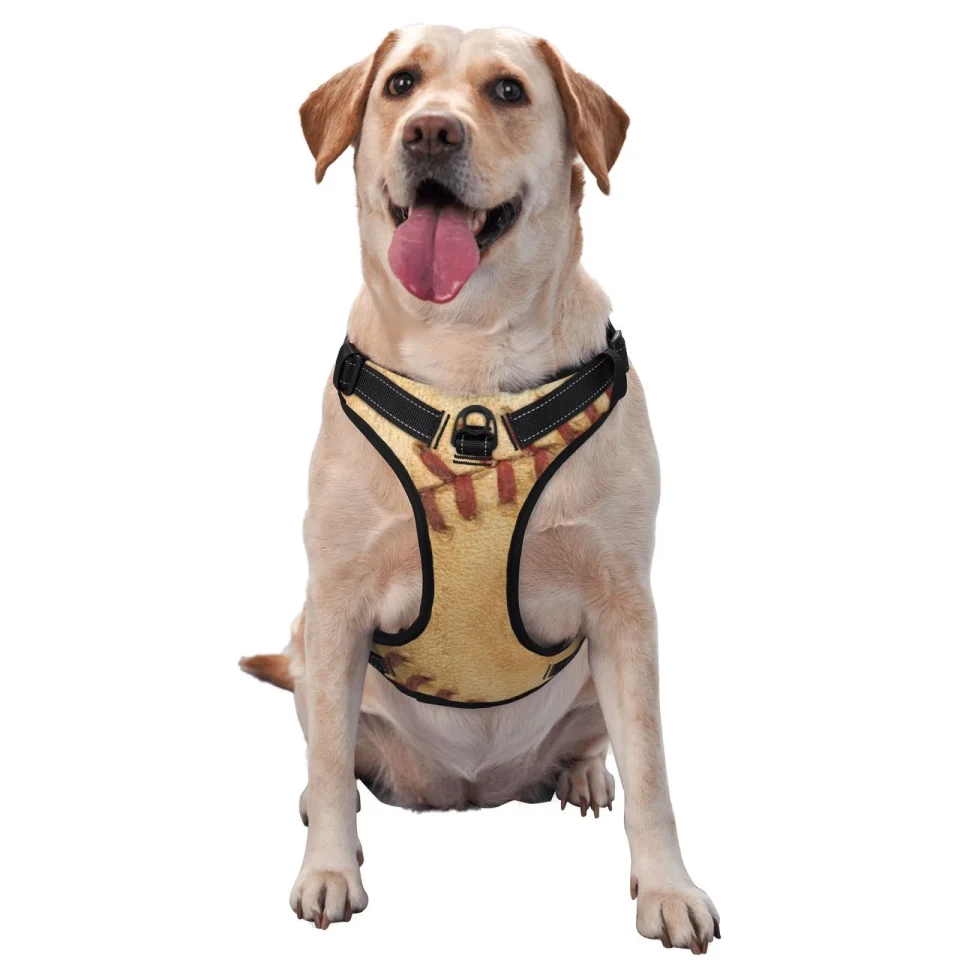 Home Ocsxa Vintage Baseball Dog Harness For Small Large Dogs, No Pull Service Vest With Reflective Strips,Adjustable And Comfortable For Easy Walking, No Choke Pet Harness