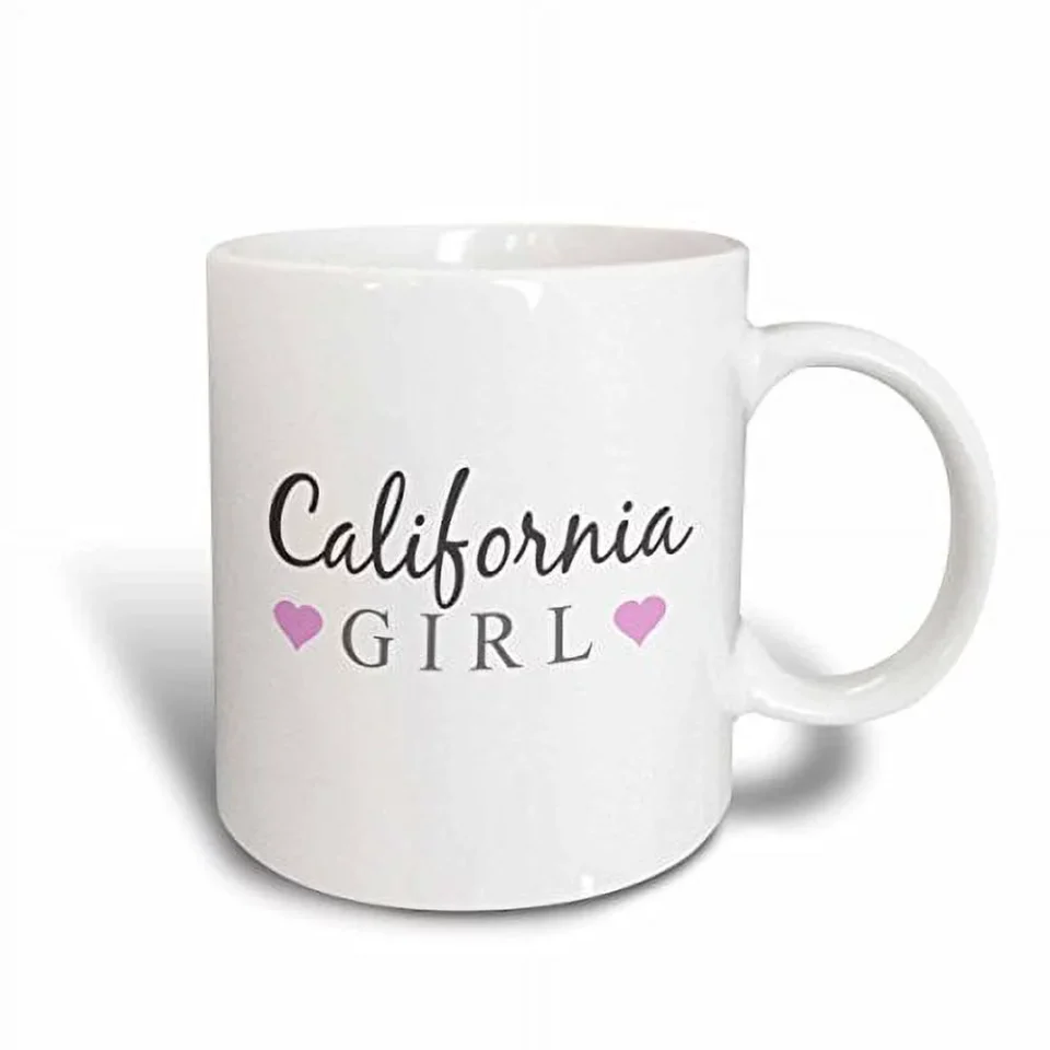 Leak-Proof California Girl - home state pride - USA - United States of America text and cute girly pink hearts 15oz Mug mug-161837-2