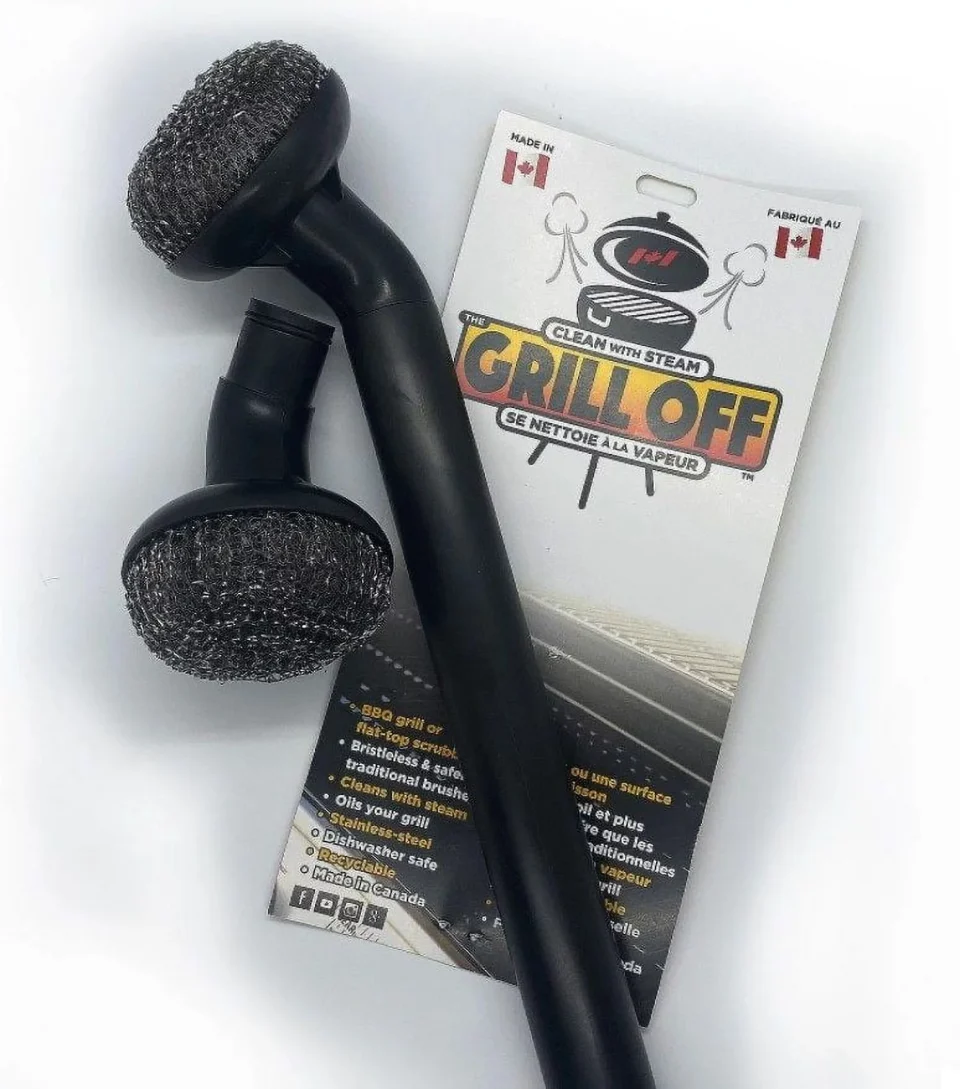 Bamboo Glossy THE GRILL OFF - BBQ GRILL AND FLAT TOP SCRUBBER, WATER AND STEAM CLEAN YOUR GRILL GRATES