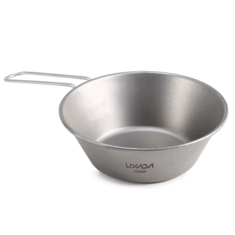 Wooden Travel Lixada Lixada 260ml Bowl with Foldable Handle for Camping Hiking Backpacking Picnic