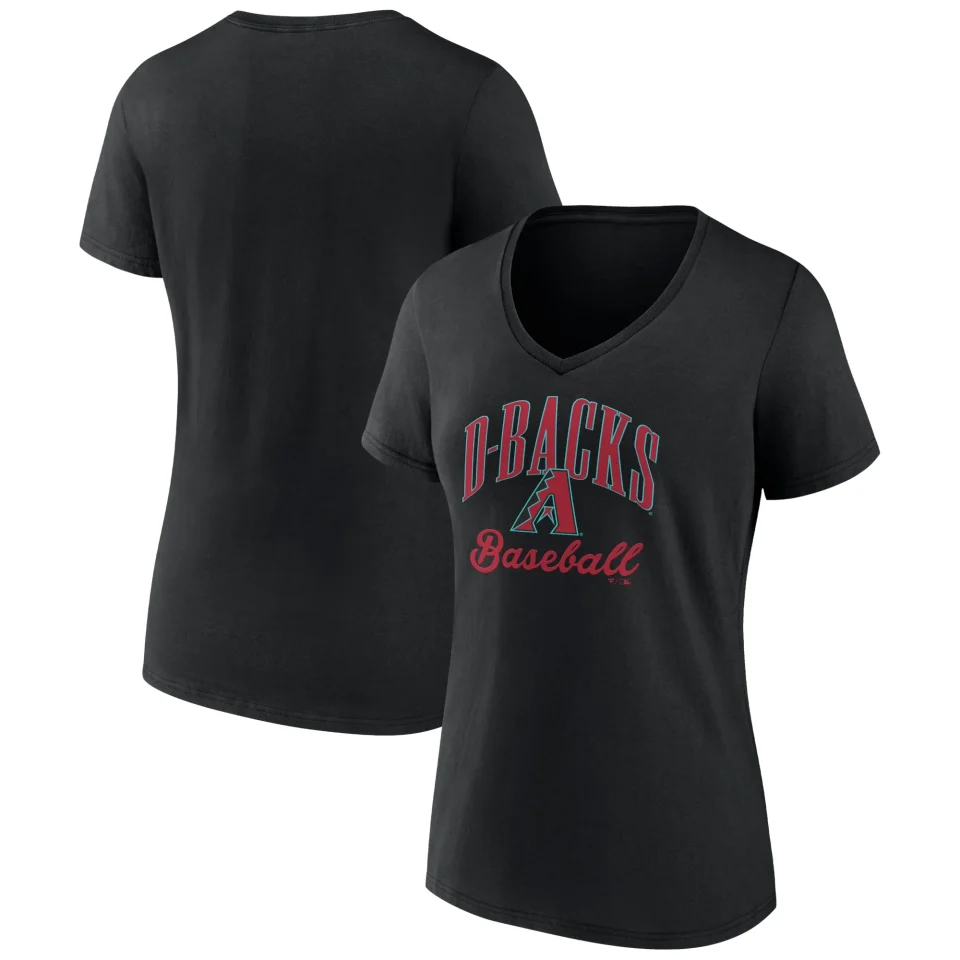 Office Portable Women's Fanatics Branded Black Arizona Diamondbacks Victory Script Team V-Neck T-Shirt
